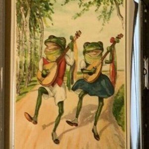 Cool Frogs Playing Mandolins Cigarette Case With Butane Lighter Built In